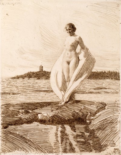 Woman with Scarf by Anders Leonard Zorn